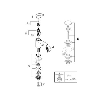 GROHE 20617001 - Stojánkový ventil SWIFT velikost XS lesklý chrom