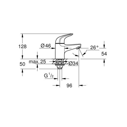 GROHE 20617001 - Stojánkový ventil SWIFT velikost XS lesklý chrom