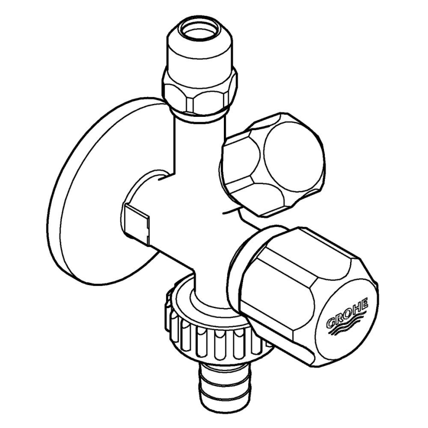 GROHE 22036000 - Kombi-rohový ventil ORIGINAL WAS® DN 15 lesklý chrom