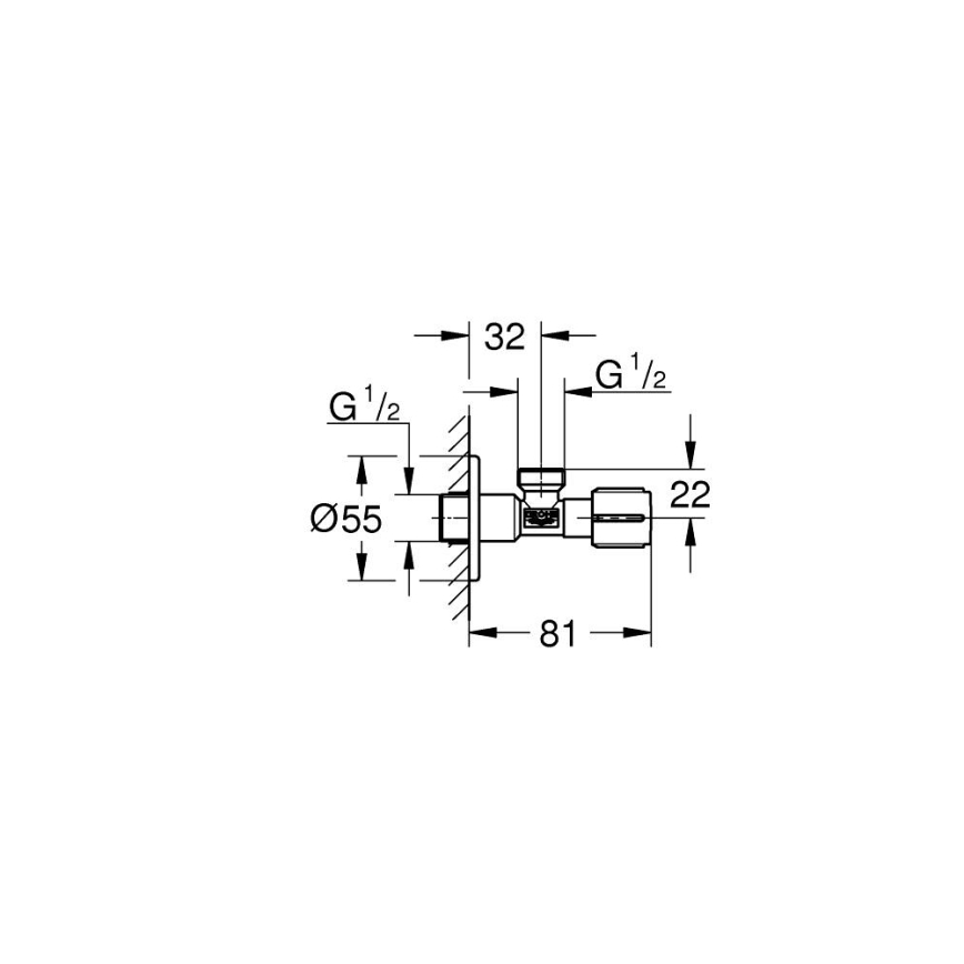 GROHE 22041001 - Rohový ventil DN 15 lesklý chrom