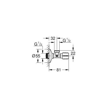 GROHE 22043000 - Rohový ventil UNIVERSAL DN 15 lesklý chrom