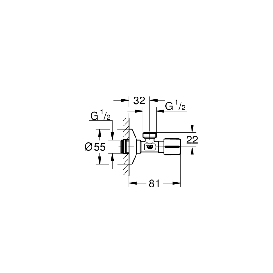 GROHE 22043000 - Rohový ventil UNIVERSAL DN 15 lesklý chrom