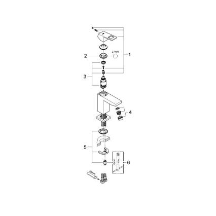 GROHE 2313200E - Umyvadlová baterie EUROCUBE velikost S lesklý chrom