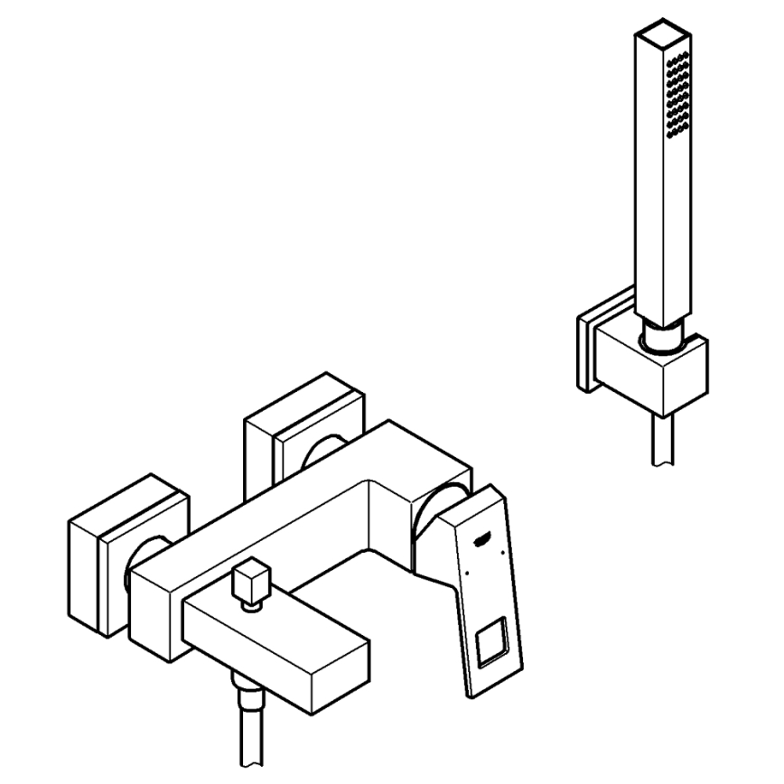 GROHE 23141000 - Vanová sada s baterií EUROCUBE DN 15 lesklý chrom