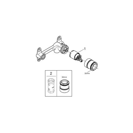GROHE 23200000 - Pákové podomítkové montážní těleso mosaz