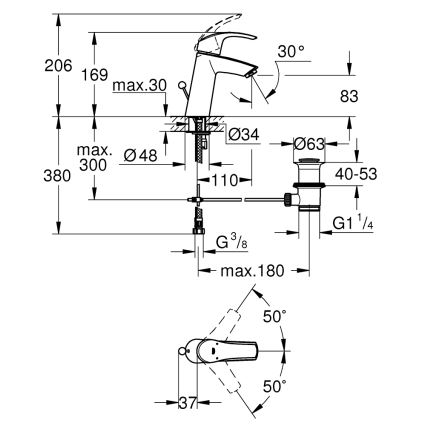 GROHE 23322001 - Umyvadlová baterie EUROSMART DN 15 lesklý chrom