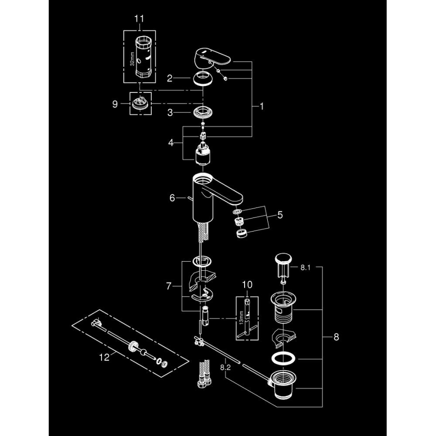 GROHE 23325000 - Umyvadlová baterie EUROSMART COSMOPOLITAN velikost M chrom