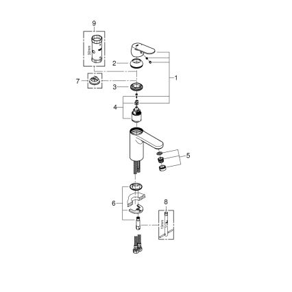 GROHE 23327000 - Umyvadlová baterie EUROSMART COSMOPOLITAN DN 15 vel. M chrom