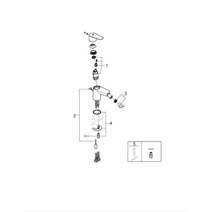 GROHE 23332001 - Bidetová baterie BAUEDGE velikost S lesklý chrom