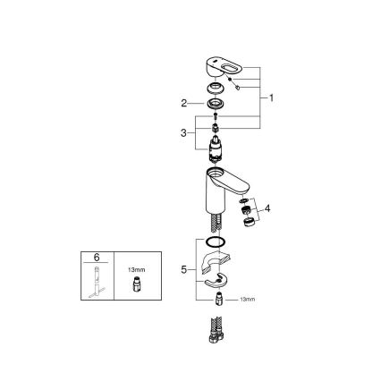 GROHE 23337000 - Umyvadlová baterie BAULOOP DN 15 lesklý chrom