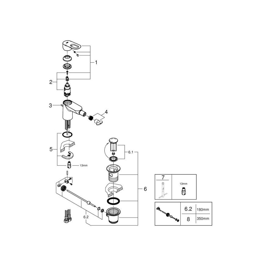 GROHE 23338000 - Bidetová baterie BAULOOP lesklý chrom