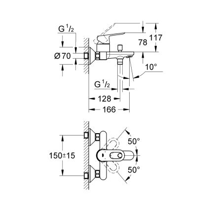 GROHE 23341000 - Vanová baterie BAULOOP DN 15 lesklý chrom