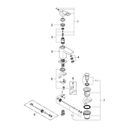 GROHE 2339000E - Umyvadlová baterie EUROCUBE DN 15 lesklý chrom