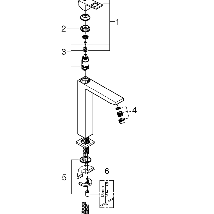 GROHE 23406000 - Umyvadlová baterie EUROCUBE velikost XL lesklý chrom