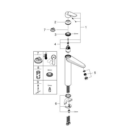 GROHE 23432000 - Umyvadlová baterie EURODISC COSMOPOLITAN velikost XL chrom
