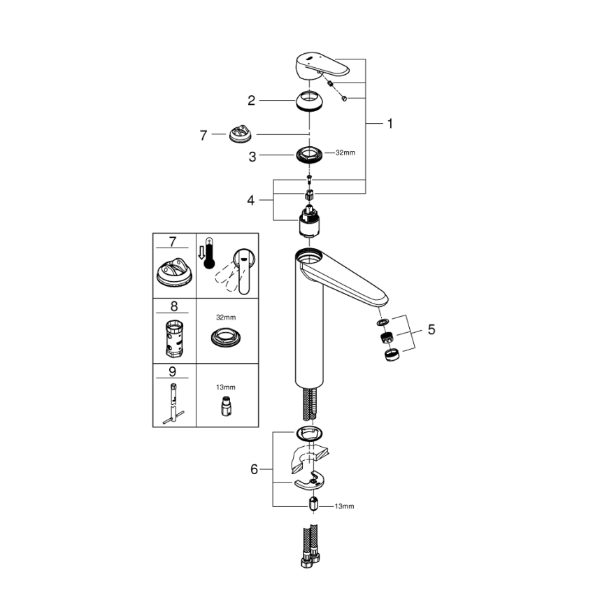 GROHE 23432000 - Umyvadlová baterie EURODISC COSMOPOLITAN velikost XL chrom