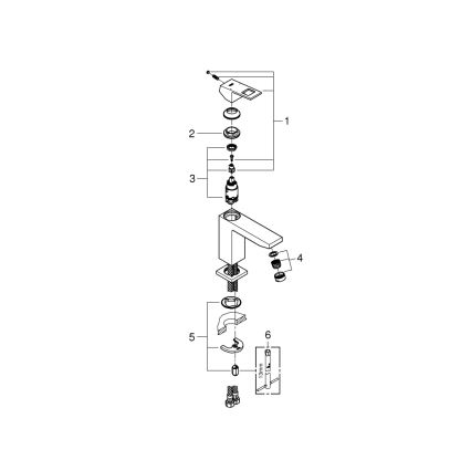 GROHE 23446000 - Umyvadlová baterie EUROCUBE DN 15 lesklý chrom