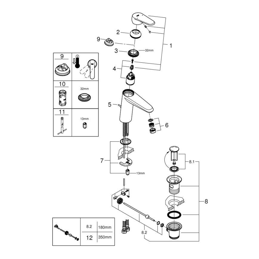 GROHE 23448002 - Umyvadlová baterie EURODISC COSMOPOLITAN velikost M chrom