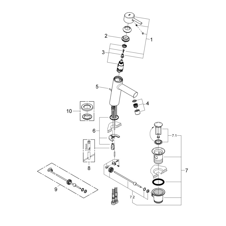 GROHE 23450001 - Umyvadlová baterie CONCETTO M lesklý chrom
