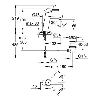 GROHE 23450001 - Umyvadlová baterie CONCETTO M lesklý chrom