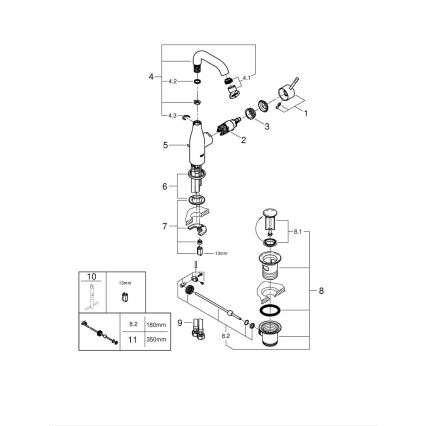 GROHE 23462AL1 - Umyvadlová baterie ESSENCE velikost M grafit