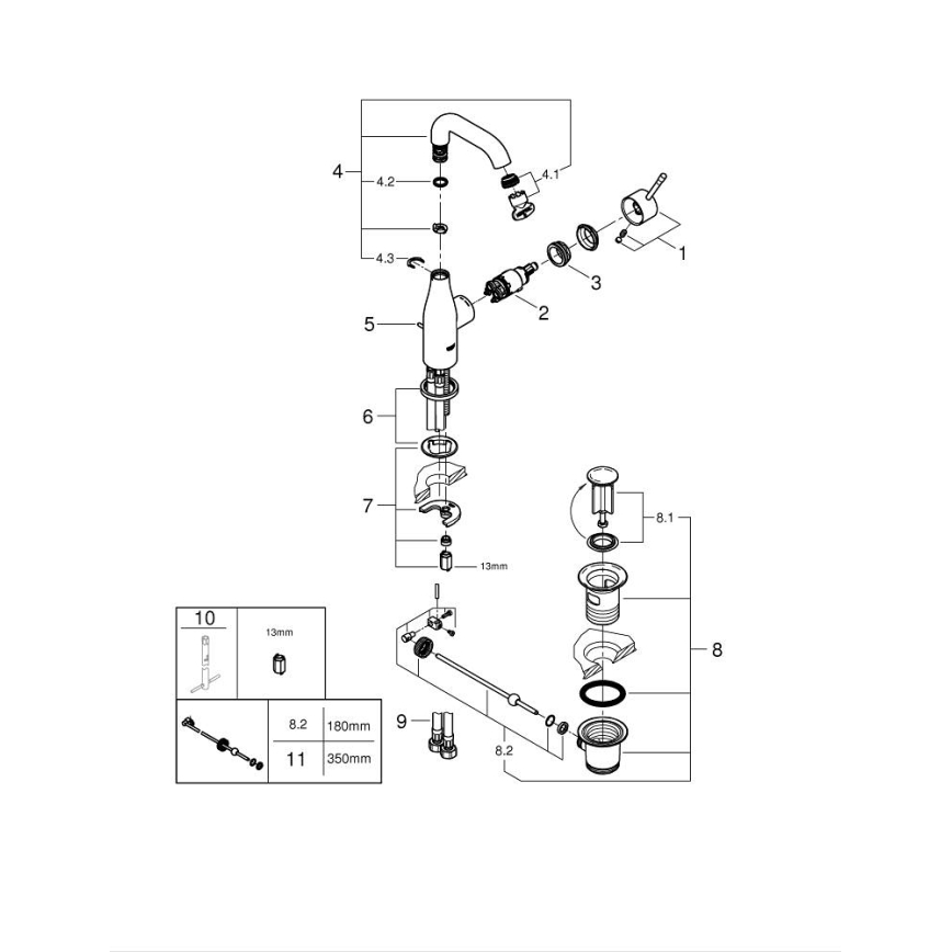 GROHE 23462AL1 - Umyvadlová baterie ESSENCE velikost M grafit