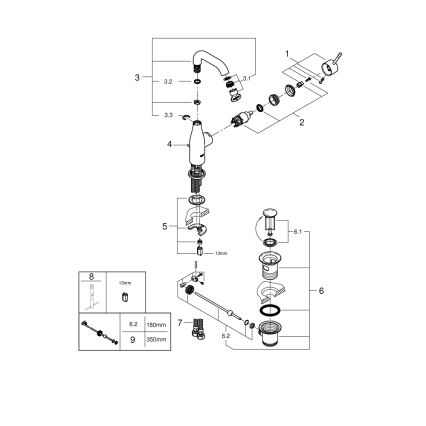 GROHE 23462GN1 - Umyvadlová baterie ESSENCE DN 15 velikost M zlatá
