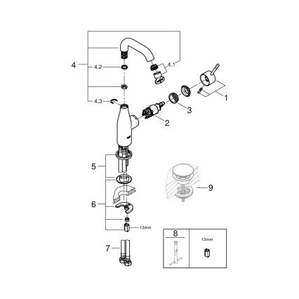 GROHE 23463001 - Umyvadlová baterie ESSENCE velikost M lesklý chrom