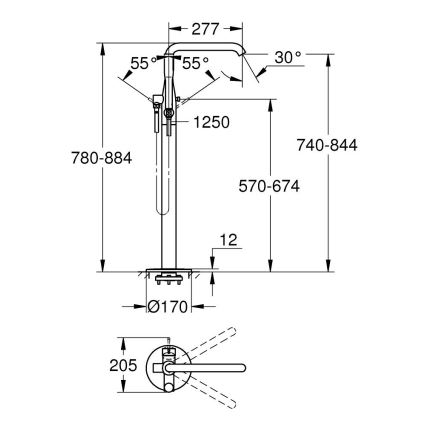 GROHE 23491GN1 - Vanová baterie ESSENCE 277 mm zlatá