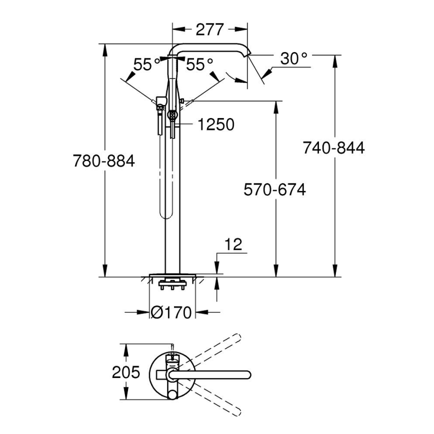 GROHE 23491GN1 - Vanová baterie ESSENCE 277 mm zlatá
