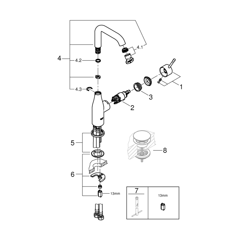 GROHE 23541001 - Umyvadlová baterie ESSENCE DN 15 lesklý chrom