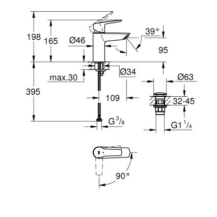 GROHE 23551002 - Umyvadlová baterie START velikost S lesklý chrom