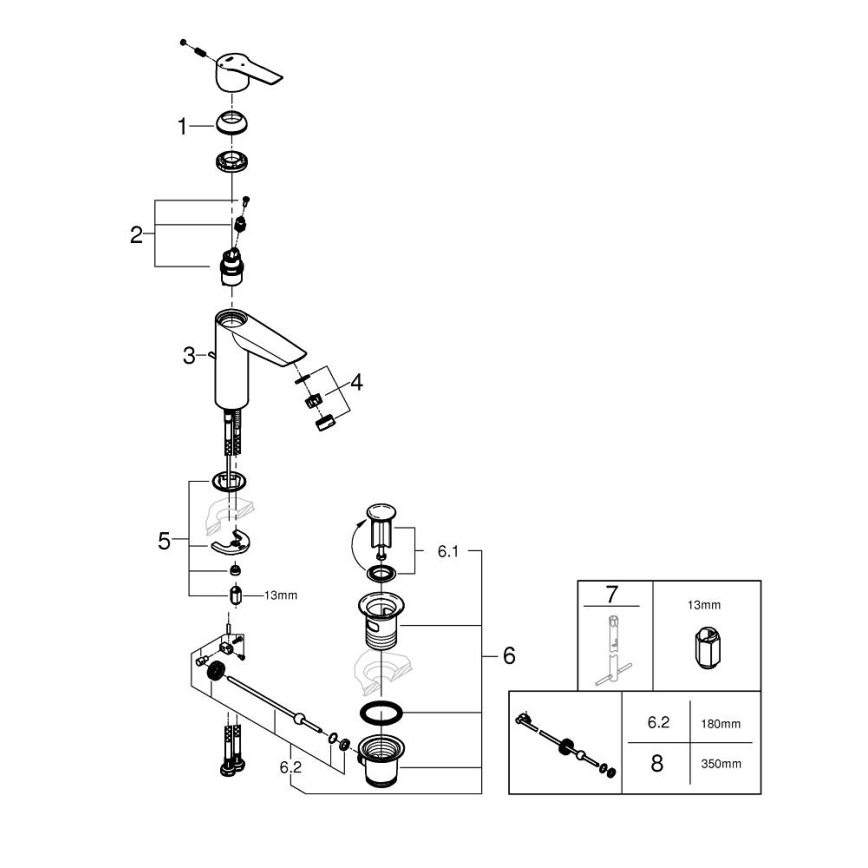 GROHE 235522432 - Umyvadlová baterie START 192 mm černá