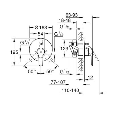 GROHE 23558002 - Vanová baterie START lesklý chrom