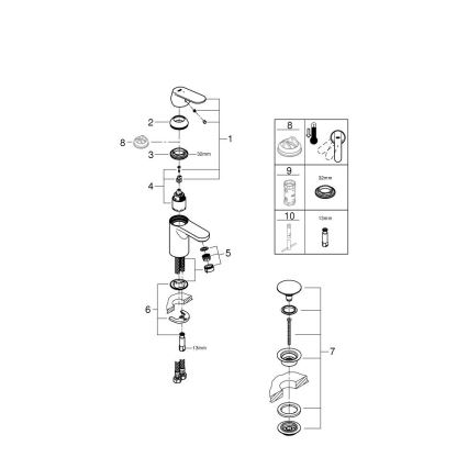 GROHE 23586LS0 - Umyvadlová baterie GET velikost S bílá