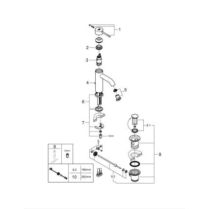 GROHE 23589001 - Umyvadlová baterie ESSENCE velikost S lesklý chrom