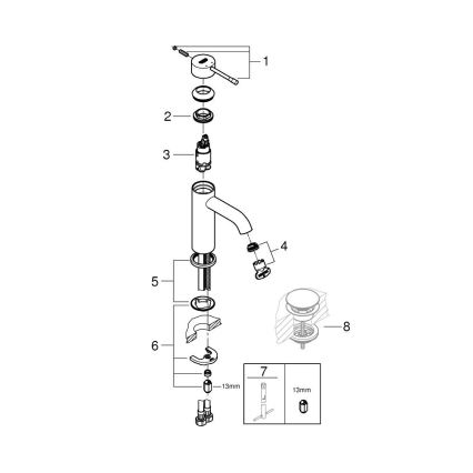 GROHE 23590001 - Umyvadlová baterie ESSENCE velikost S lesklý chrom