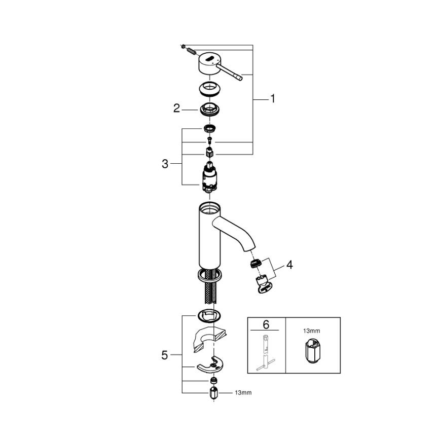 GROHE 23590AL1 - Umyvadlová baterie ESSENCE velikost S grafit