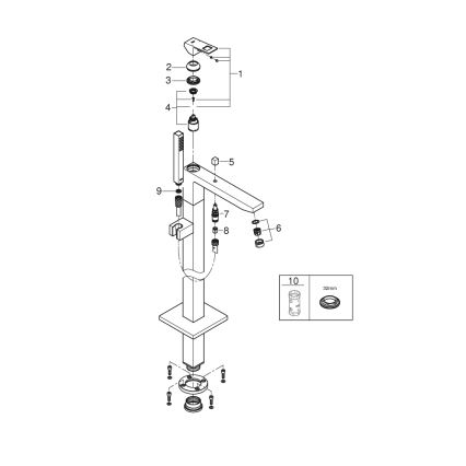 GROHE 23672001 - Vanová baterie EUROCUBE 298 mm lesklý chrom