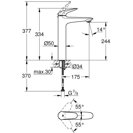 GROHE 23719003 - Umyvadlová baterie EUROSTYLE XL lesklý chrom