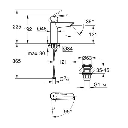GROHE 237462432 - Umyvadlová baterie START velikost M černá