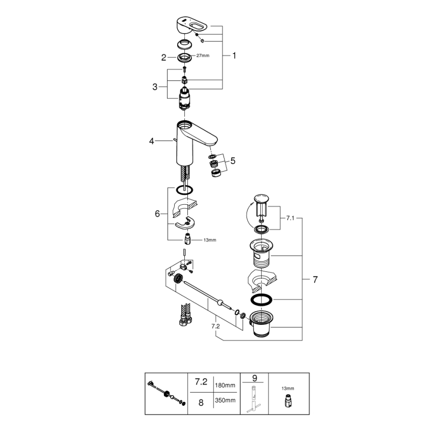 GROHE 23762000 - Umyvadlová baterie BAULOOP DN 15 lesklý chrom