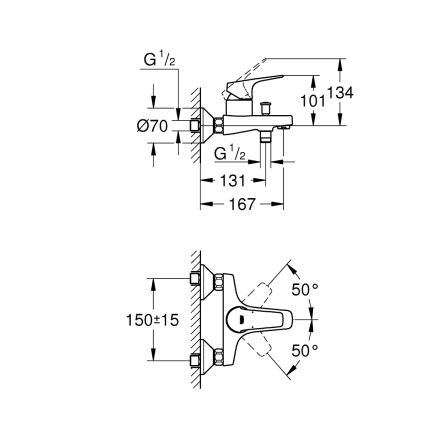 GROHE 23772000 - Vanová baterie START FLOW 150 mm lesklý chrom