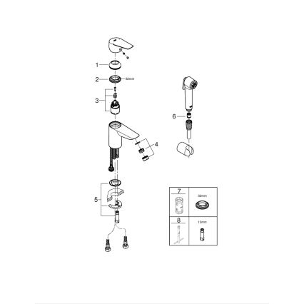 GROHE 23773001 - Umyvadlová baterie START EDGE velikost S lesklý chrom
