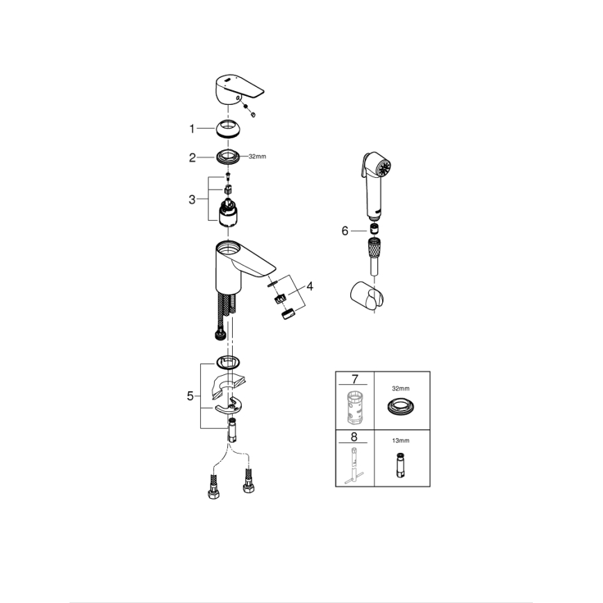 GROHE 23773001 - Umyvadlová baterie START EDGE velikost S lesklý chrom