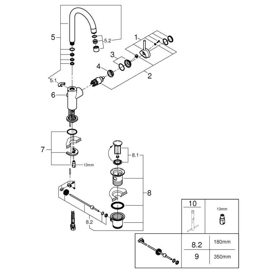 GROHE 23783000 - Umyvadlová baterie START CLASSIC 311 mm lesklý chrom