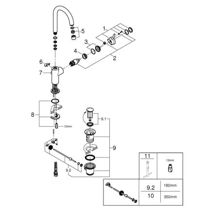GROHE 23783000 - Umyvadlová baterie START CLASSIC 311 mm lesklý chrom