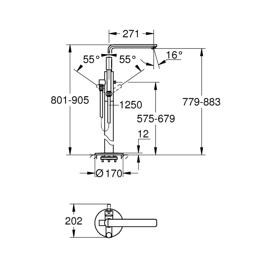 GROHE 23792001 - Vanová baterie LINEARE 271 mm lesklý chrom