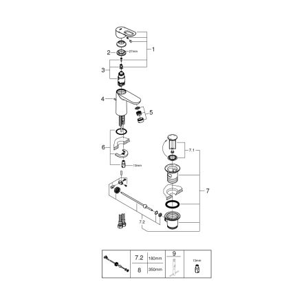 GROHE 23803000 - Umyvadlová baterie EUROSMART lesklý chrom