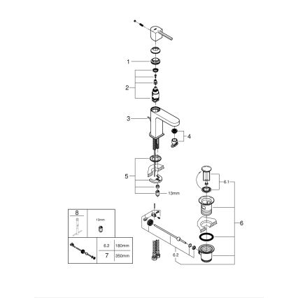 GROHE 23870003 - Umyvadlová baterie PLUS velikost S lesklý chrom